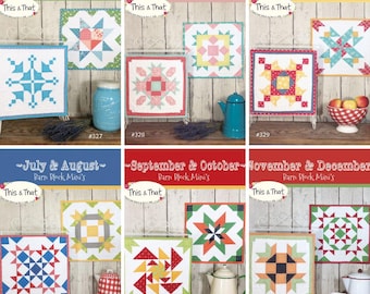 Barn Block Mini Quilt Pattern by This & That*Mini Quilt of the Month*Monthly Mini Quilts*Mini Quilt Patterns*Seasonal Mini Quilt Patterns*