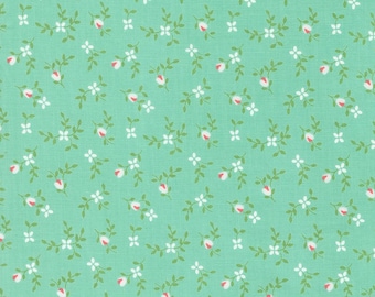 Moda Cali Co Vine and Bud Sea (29192 39) 1/2-YD Increments*Corey Yoder*Cali Co Fabric*Small Floral Fabric*Cali Co Floral*Aqua