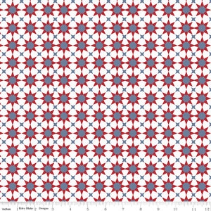 Riley Blake Designs American Dream Geometric Off White (C11934-OFFWHITE) 1/2 Yard Increments*Patriotic Blender*American Dream Geometric*Star