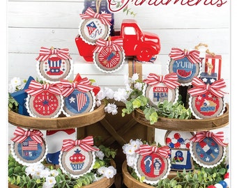 Star Spangled Ornaments Cross Stitch Pattern by Its Sew Emma*Counted Cross Stitch Pattern*Patriotic Cross Stitch*Cross Stitch Ornaments*