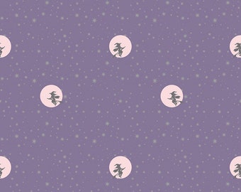 Riley Blake Designs Spooky Schoolhouse Starry Night Lilac Sparkle (SC13207-LILAC) 1/2-YD Increments