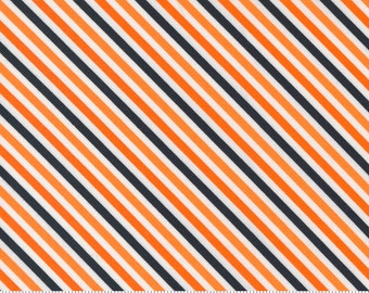 Moda Too Cute to Spook White Multi Spooky Stripes (22422 14) 1/2-Yard Increments