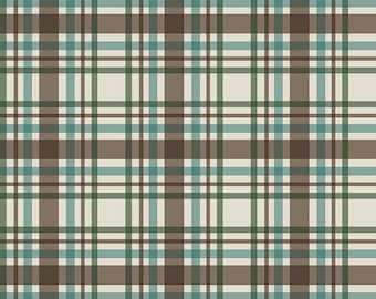 Riley Blake Designs Let's Get Lost in the Woods Plaid Off White (C15123-OFFWHITE) 1/2-YD Increments*Cabin*Plaid*Wilderness Plaid*Cabin Plaid