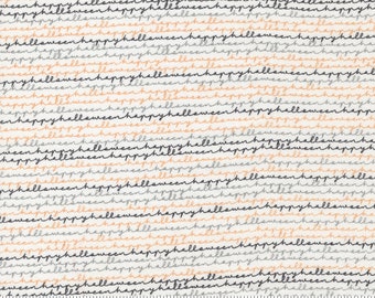 MODA Late October Vanilla Multi Happy Halloween Text (55593 11) 1/2-YD Increments