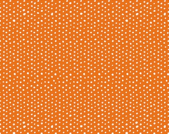 Riley Blake Designs Bad to the Bone Dots Orange (C11926-ORANGE) 1/2-Yard Increments