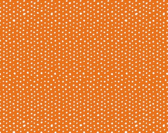 Riley Blake Designs Bad to the Bone Dots Orange (C11926-ORANGE) 1/2-Yard Increments