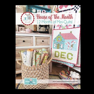 Quilty House of the Month Pattern by Erica Made*Mini Quilts of the Month*Quilty Houses*Quilts of the Month*Mini Quilts of the Month*Minis*