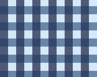 Riley Blake Designs Picadilly Buffalo Plaid Blue (C11896-BLUE) 1/2-YD Increments