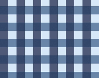 Riley Blake Designs Picadilly Buffalo Plaid Blue (C11896-BLUE) 1/2-YD Increments