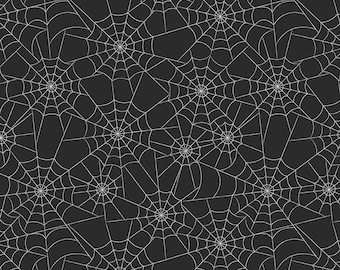 Riley Blake Designs Bad to the Bone Spiderwebs Black (SC11922-BLACK) 1/2-Yard Increments