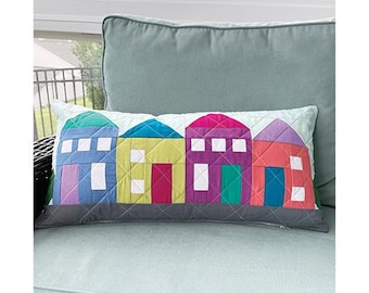 Neighbors Pillow Pattern by Sew Lux Fabric*Christmas Pillow Pattern*Pillow Pattern*Quilted Pillow Pattern*House Pillow*Pieced Pillow*