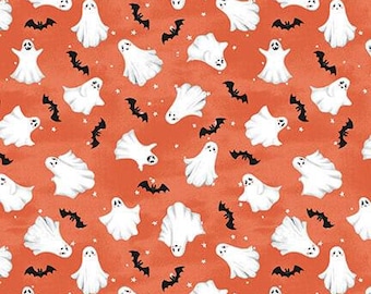 Studio E Paranormal Parade Mini Ghosts (8326-33 Orange) 1/2-YD Increments