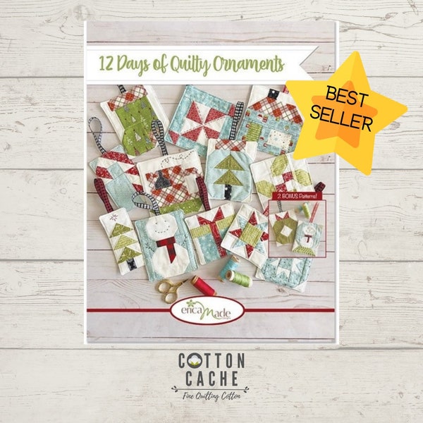 12 Days of Quilty Ornaments Pattern*Quilted Ornaments*Christmas Ornaments*Christmas Pattern*Ornament Pattern*Quilted Christmas Ornaments*