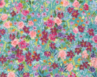 Moda Soulstice Garden Glitter Turquoise (39866 13) by Create Joy Project- 1/2-YD Increments