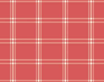 Riley Blake Designs Old Fashioned Christmas Plaid Coral (C12137-CORAL) 1/2 Yard Increments