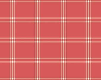 Riley Blake Designs Old Fashioned Christmas Plaid Coral (C12137-CORAL) 1/2 Yard Increments