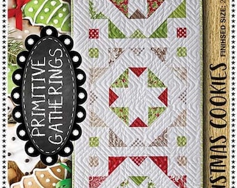 Christmas Cookies Table Runner Pattern from Primitive Gatherings*Holiday Table Runner*Table Runner Pattern*Table Topper*Star Table Runner*