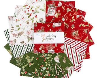 Riley Blake Designs Holiday Spirit 5" Stacker by Lisa Audit (5-17460-5) Charm Pack