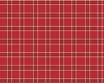 Riley Blake Designs American Dream Plaid Red (C11935-RED) 1/2 Yard Increments