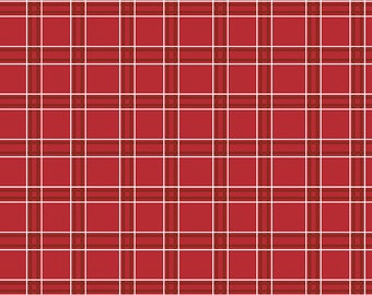 Riley Blake Designs American Dream Plaid Red (C11935-RED) 1/2 Yard Increments