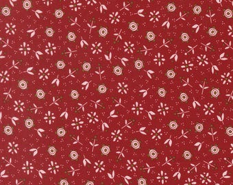 Moda Chilly Christmas Flowers Red (55712 22) 1/2-YD Increments