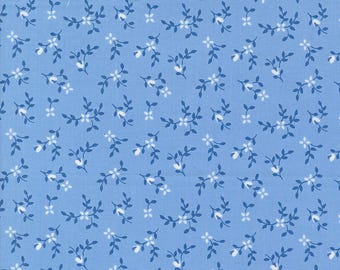 Moda Cali Co Vine and Bud Sky Blue (29192 42) 1/2-YD Increments*Corey Yoder*Cali Co Fabric*Small Floral Fabric*Cali Co Floral*Blue