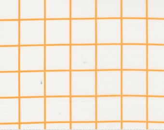 Moda One Fine Day Windowpane Windowpane Ivory Orange (55235 27) 1/2 Yard Increments