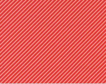 Moda Simply Delightful Stripes Geranium (37646 25) 1/2-YD Increments