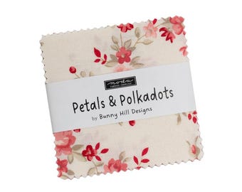 Moda Petals & Polkadots Mini Charm Pack (3080MC) by Bunny Hill Designs Precuts