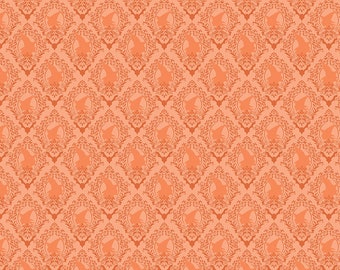 Riley Blake Designs Spooky Schoolhouse Damask Orange (C13204-ORANGE) 1/2-YD Increments