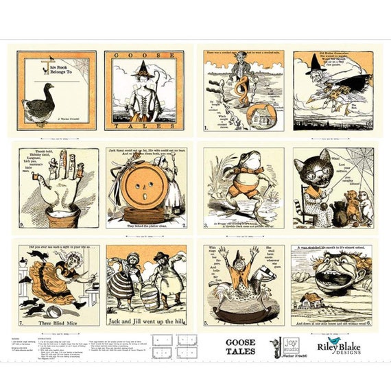 C9392 Goose Tales Book Spines Border Stripe