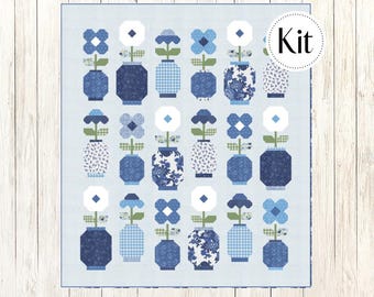 Ginger Jars Quilt Kit featuring Blueprint by Camille Roskelley for Moda (CCK100202)