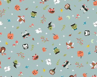 Riley Blake Designs Tiny Treaters Toss Gray (C10481-GRAY) 1/2 Yard Increments