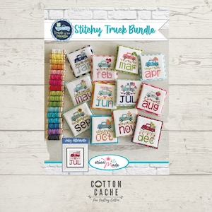 Vintage Stitchy Truck Bundle Pattern Book by Erica Made*Vintage Truck Quilt Pattern*Vintage Truck*Truck Pattern*Mini Truck Cross Stitch*