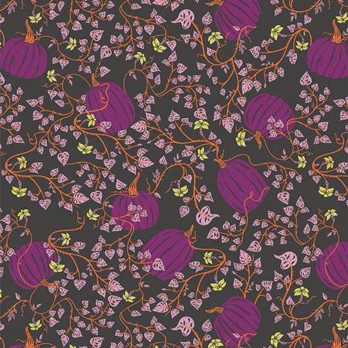 Art Gallery Fabrics Spooky 'n Witchy Pumpkin Patch Deep (SNS-13051) 1/2-YD Incremtns *Halloween Pumpkins*Pumpkin Patch Fabric*Pumpkins*