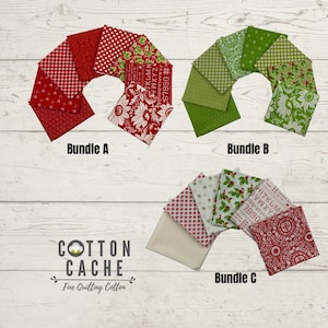 MODA Christmas Stitched FQ Bundle (CC1001) Holiday Fat Quarter Bundle*Fig Tree Christmas Stitched*Christmas Bundle*Holiday FQ*Holiday Bundle