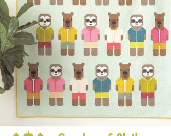 Capybara and Sloth Quilt Pattern from Elizabeth Hartman*Sloth Quilt*Capybara Quilt Pattern*Capybara Quilt*Easter Pattern*Sloth Pattern*