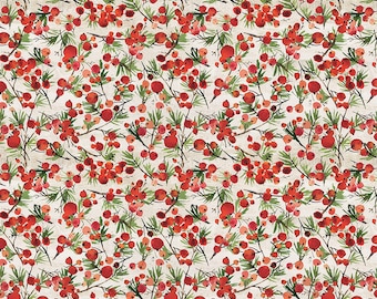 Free Spirit Christmastime Winter Berries Red (PWTH164.RED) 1/2 yard Increments