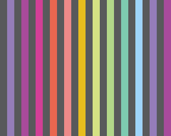 Free Spirit Tula Pink True Colors Graywork Disco Stripe Carbon (PWTP231.CARBON) 1/2-YD Increments