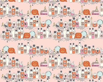 Riley Blake Designs Spooky Schoolhouse Potions Class Blush (C13201-BLUSH) 1/2-YD Increments