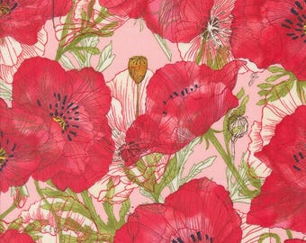 Moda Superbloom Poppy Carnation (48781 19) 1/2-YD Increments*Superbloom Poppies*Ombre Floral Planel*Large Floral*Pastel Flowers*Flowers*