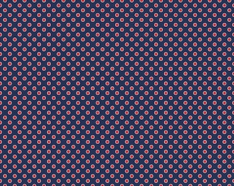 Riley Blake Designs Picadilly Dots Navy (C11897-NAVY) 1/2-YD Increments