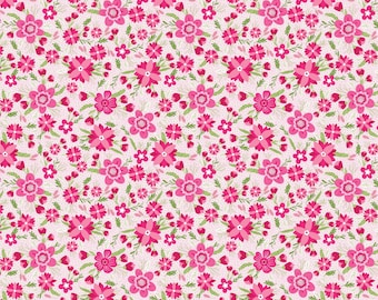 Benartex Secret Garden Garland Sangria (13694-22) 1/2-YD Increments*Shelley Cavanna Fabric*Flower Farm Sampler*Floral*Bright Floral*