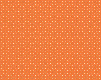 White Swiss Dot on Orange (C670-60 ORANGE)