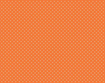 White Swiss Dot on Orange (C670-60 ORANGE)