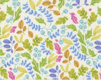 Moda Wild Blossoms Leafy World Cream (48736 11) 1/2-Yard Increments