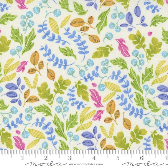Moda Wild Blossoms Leafy World Cream (48736 11) 1/2-yard