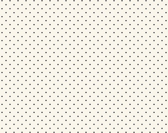 Riley Blake Designs Fleur Noire Polka Dot Cream (C12528-CREAM) 1/2 YD Increments
