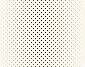 Riley Blake Designs Fleur Noire Polka Dot Cream (C12528-CREAM) 1/2 YD Increments