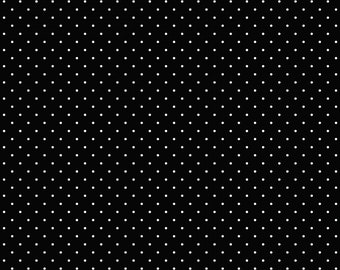 Riley Blake Designs Fleur Noire Polka Dot Black (C12528-BLACK) 1/2 YD Increments